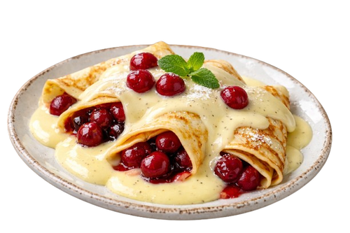 Don Carlos Pizzéria - Vaníliás-meggyes palacsinta (2 db) - Desszert - Online rendelés